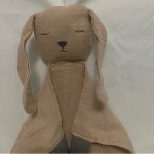Lulu Moon Beige tan brown Muslin Puppy Dog Lovey Baby Security Blanket khaki